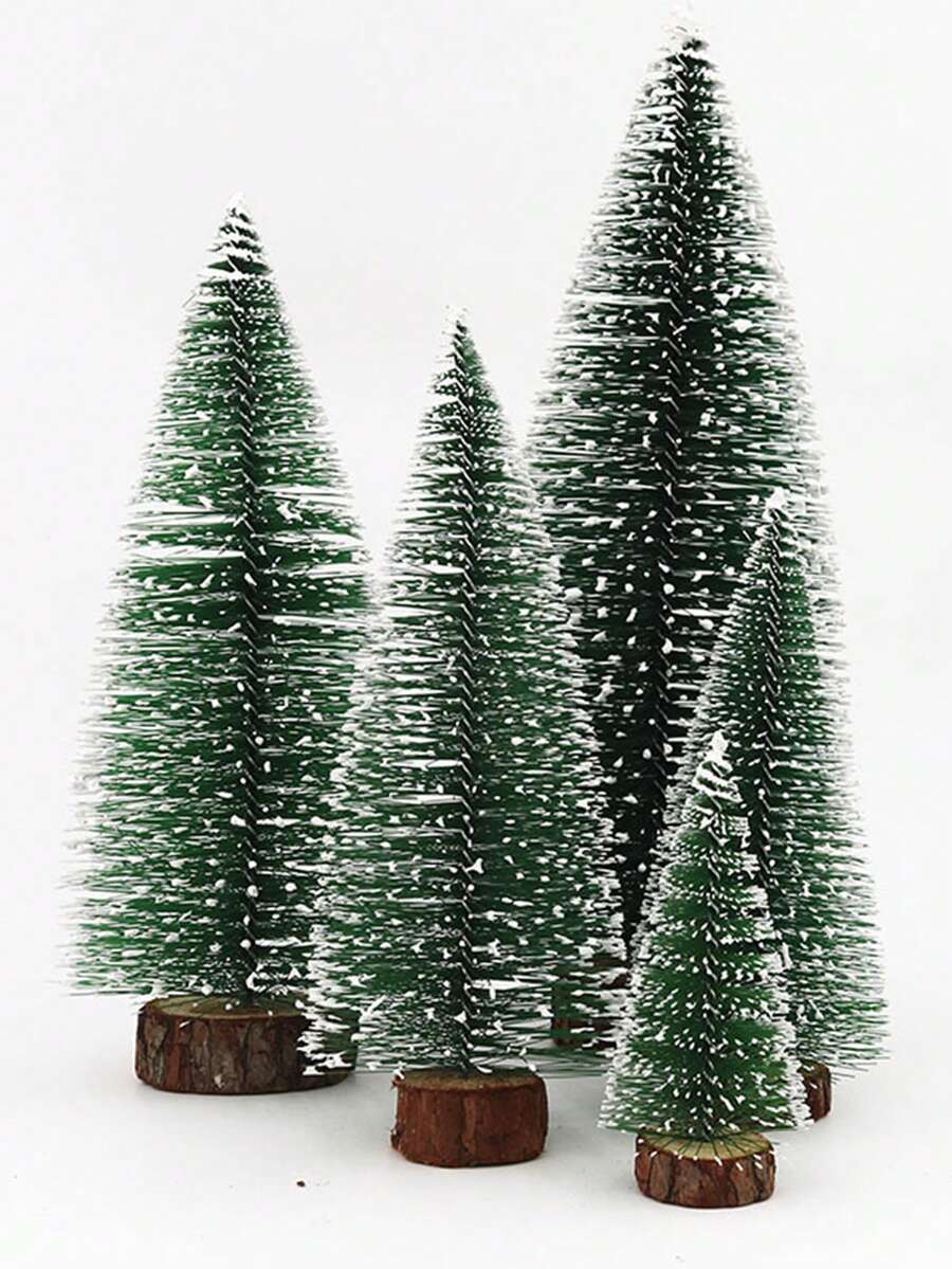 3pcs,Pine Needle Christmas Tree 10/15/20/25cm Green Snow Pine Needle