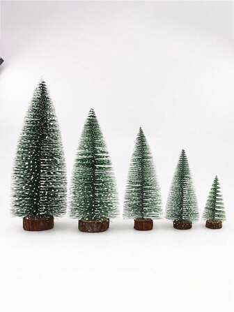 3pcs,Pine Needle Christmas Tree 10/15/20/25cm Green Snow Pine Needle Mini Small Holy Tree PVC Desktop Tower Tree Mini Snow Pine Needle White Christmas Tree