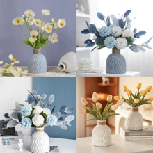 1 pieza de maceta de plástico corrugado, decoración para el hogar, disponible en varios colores, adecuado para arreglos florales DIY, comedor, sala de estar, balcón, decoración de boda, jarrón, decoración de habitación, jarrón de vidrio