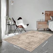 1 Stück dünner grau/blau/grün/camel amerikanischer Vintage Boho-Stil Polyester Teppich, rutschfest, maschinenwaschbar, geeignet für Wohnzimmer, Schlafzimmer, Flur