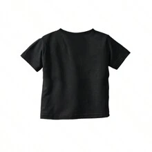 Camiseta de niño cristiana con gráficos espirituales, fe, adoración, Virgen María, manos en oración, Virgen de Guadalupe, rosas, casual, de algodón suave con estampado de manga corta y cuello redondo, ropa de bebé Brisco Brands - Negro - Ver 2