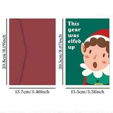 1 张幽默圣诞贺卡 - 今年很精彩 - 适合家人、同事、朋友的节日贺卡，适合任何人的节日便条卡，冬季假期新年祝福 - 彩色 - 查看 2