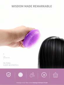 1 pieza Peine de masaje de alta calidad - Limpieza suave y refrescante del cuero cabelludo - Mango ergonómico con peine de limpieza profunda - Perfecto para usar durante la ducha, con estilo y color aleatorio, cepillo de pelo, peine, herramientas para el cabello, productos y accesorios para peluquería, salón de belleza, artículos esenciales de viaje, regreso a la escuela, artículos esenciales de viaje y vacaciones, accesorios para el cabello para mujeres
