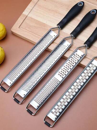 Ralador De Queijo De Aço Inoxidável-Ralador De Queijo 3 Em 1, Ralador De Limão E Chocolate Multifuncional, Gravado