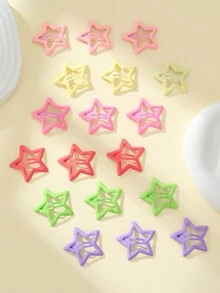 18 chiếc kẹp tóc hình ngôi sao và ghim, phụ kiện tóc mái lệch có hình ngôi sao năm cánh - Nhiều màu - Xem 3