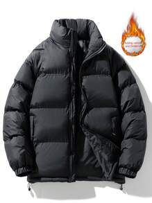 Abrigo acolchado de invierno para hombre, estilo coreano casual y holgado, chaqueta abombada de moda - Negro - Ver 1