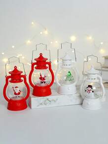 4 件圣诞装饰 LED 便携式油灯（不含电池）圣诞老人、圣诞树、圣诞雪人小夜灯圣诞礼物装饰灯 - 彩色 - 查看 2