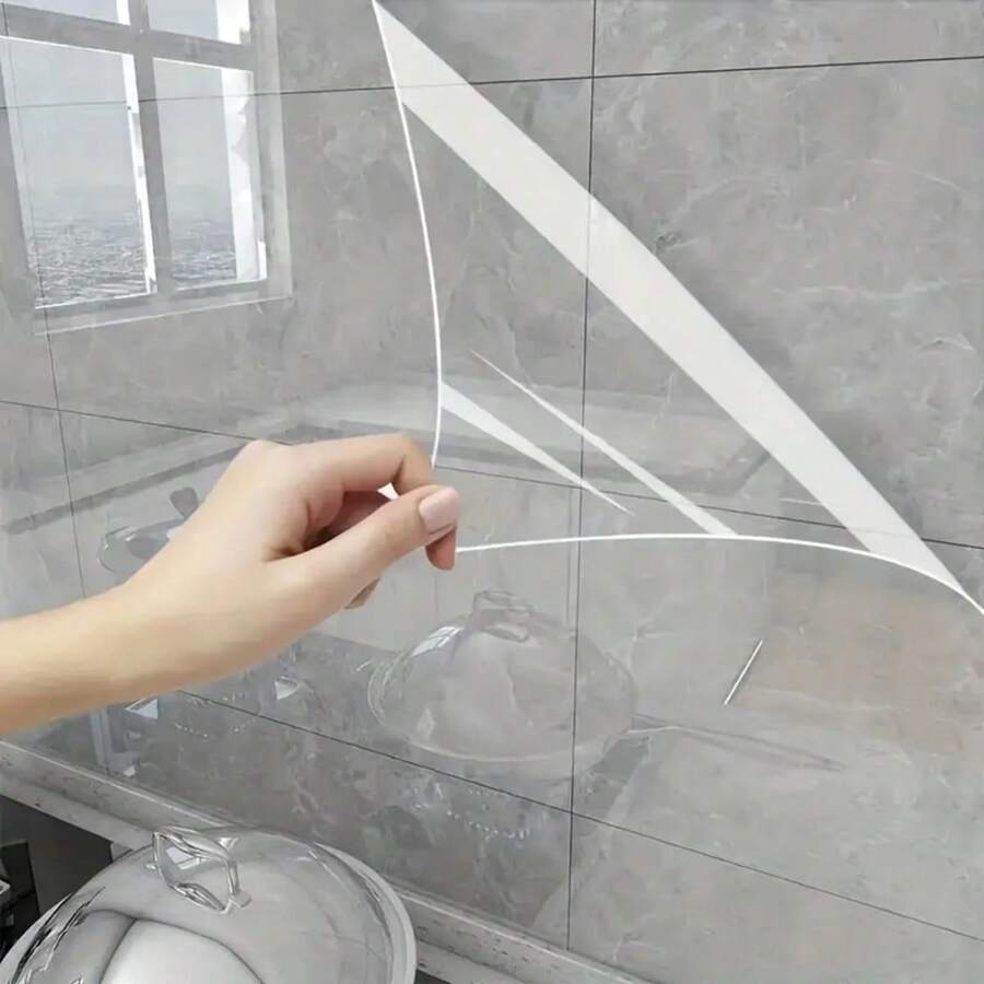 1 Cuộn Phim Nhựa Tĩnh Trong Suốt - Chống Thấm Nước, Chống Trầy Xước, Dễ Bóc Phim Bảo Vệ Tường - Tự Dính, Thích Hợp Cho Trang Trí Nhà Cửa, Nhà Bếp Và Ký Túc Xá, Và Không Cần Keo Dán