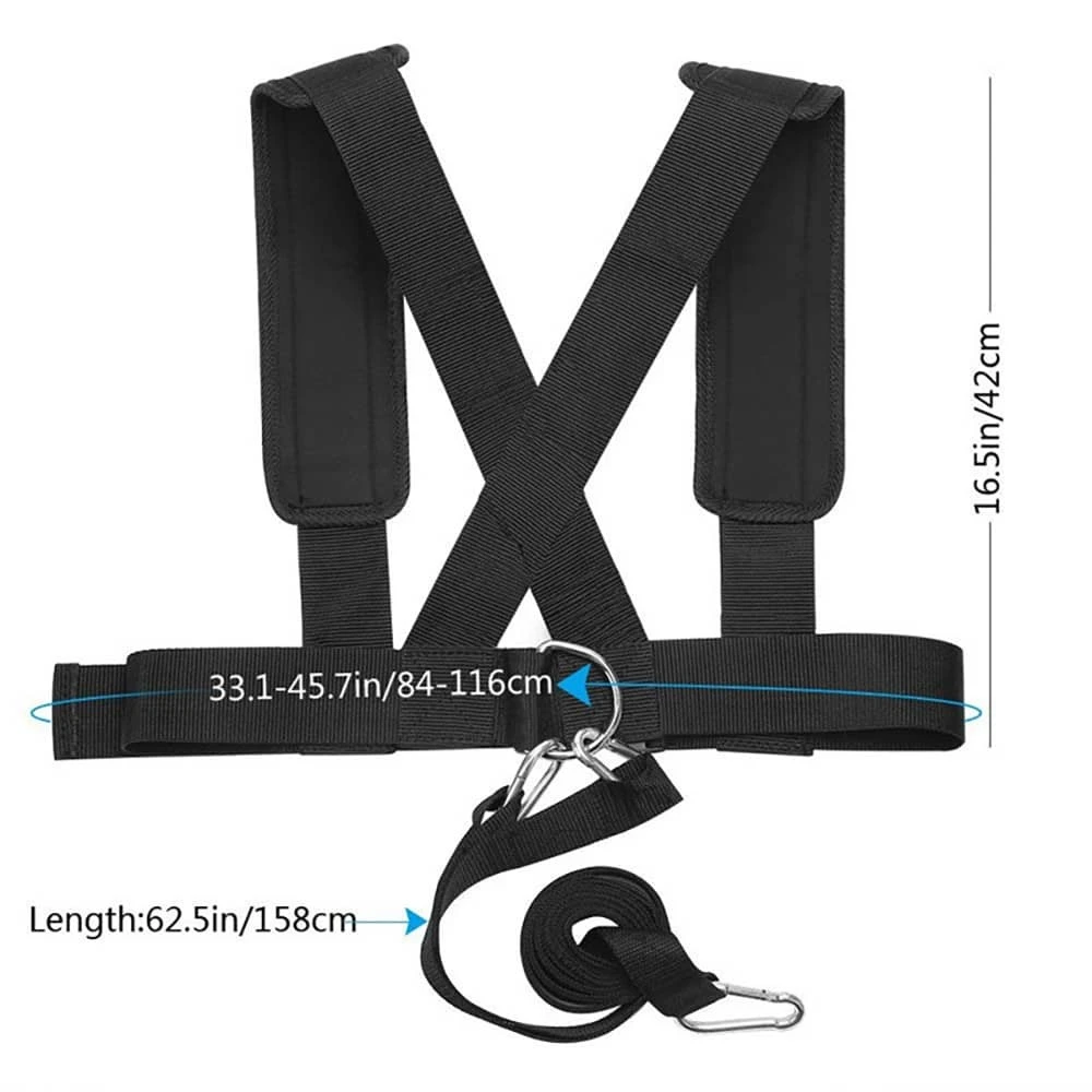 Weighted Vest, Fitness Resistance Training Sled Pull Strap, Speed