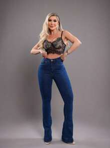 Women's High Waisted Jeans That Lift Your Butt - 藍色 - 查看 3
