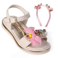 Girls' Casual Sandals With Bow - 米色 - 查看 1