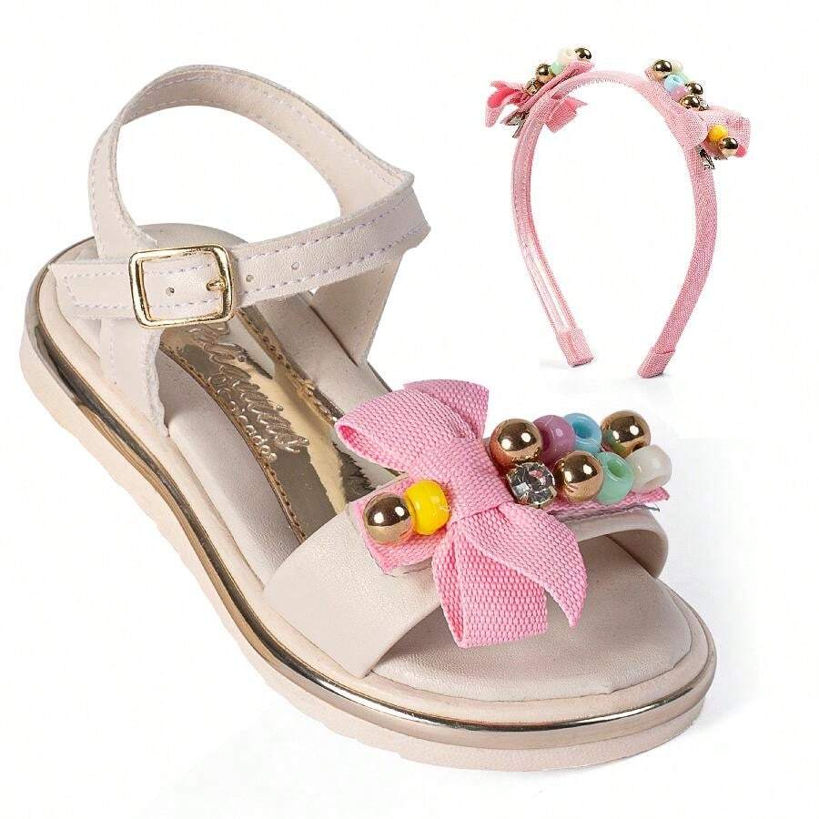 Girls' Casual Sandals With Bow - 米色 - 查看 1