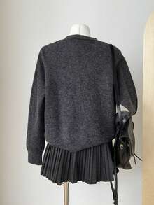 2024 Autumn New Teddy Bear Embroidery Knit Cardigan Sweater For Women, Single-Breasted Round Neck Casual Long Sleeve Knitwear Outwear,Long Sleeve Tops