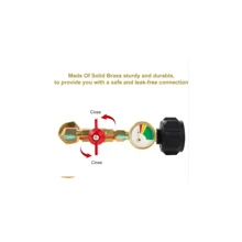 Propane Refill Adapter With Valve And Gauge, Fill 1 Pound Bottles From 20lb Tank, Fits QCC1 / Type1 Propane Tank And 1 Lb Throwaway Disposable Cylinder Propane Bottle Connector - Gold - View 6