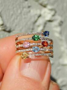 1 PC Retro Style Cubic Zirconia Ring For Women For Wedding Engagement Party Jewelry Valentine's Day Gift,Mom,Mother,Mother's Day,Gift