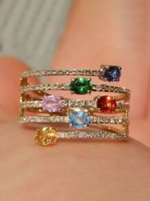 1 PC Retro Style Cubic Zirconia Ring For Women For Wedding Engagement Party Jewelry Valentine's Day Gift,Mom,Mother,Mother's Day,Gift