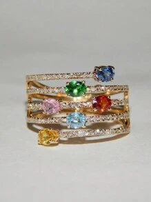 1 PC Retro Style Cubic Zirconia Ring For Women For Wedding Engagement Party Jewelry Valentine's Day Gift,Mom,Mother,Mother's Day,Gift