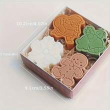 4件装圣诞礼物Sommelona蜡烛批发圣诞雪人姜饼人创意香味圣诞蜡烛礼品套装 - 彩色 - 查看 8