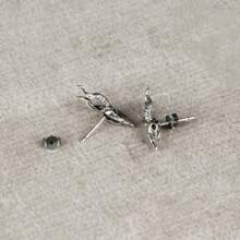 1 par de pendientes con diseño de cabeza de cabra plateada con estilo retro, pendientes con forma de antílope de estilo punk, joyería unisex para regalo