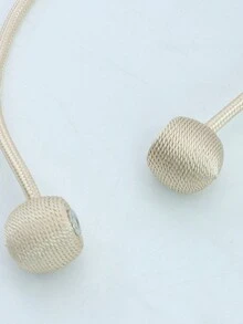 2pcs Magnetic Curtain Tiebacks, Creative Curtain Hooks, Curtain Tie Ropes - Beige - View 4