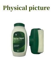 Large Wall Paint Roller & Added Paint, Water-Based Odorless Latex Paint For Household Interior Repairs, Self-Spray Paint With Small Roller, White - Green - View 11