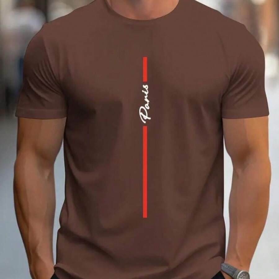 Men's Unisex T-Shirt 100% Cotton Mesh 30.1 Combed - 巧克力棕 - 查看 1