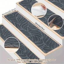 15 Pack 8"X 30" Non-Slip Carpet Stair Runners Treads For Indoor Wooden Steps With Self Adhesive Tape Rug Anti Moving Staircase Covers Mats For Elders And Pets Reusable Washable Adhesive