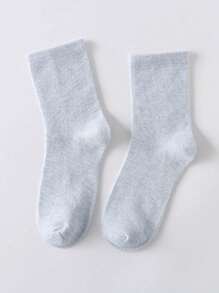 5 双保暖粉彩袜子，简约温暖的中筒袜，适合秋冬季，女士长袜和袜子 - 彩色 - 查看 6