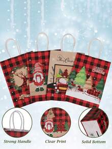 Túi quà Giáng sinh sáng tạo bằng giấy Kraft, Túi quà tiệc hươu, Cây thông Noel, Họa tiết người tuyết, Túi quà Giáng sinh Túi tote đựng quà tặng tiệc tái sử dụng, Túi Giáng sinh có quai xách, Có thể dùng để mua sắm năm mới, Tặng quà tiệc - Nhiều màu - Xem 7