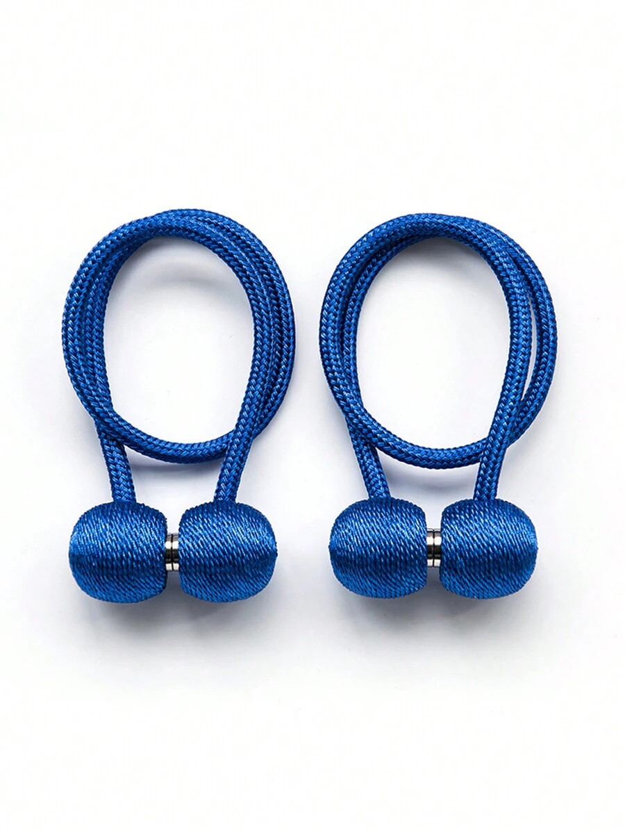 2pcs Magnetic Curtain Tiebacks, Creative Curtain Hooks, Curtain Tie Ropes - Royal Blue - View 1