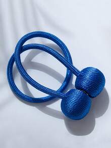 2pcs Magnetic Curtain Tiebacks, Creative Curtain Hooks, Curtain Tie Ropes - Royal Blue - View 2