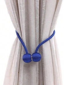 2pcs Magnetic Curtain Tiebacks, Creative Curtain Hooks, Curtain Tie Ropes - Royal Blue - View 4