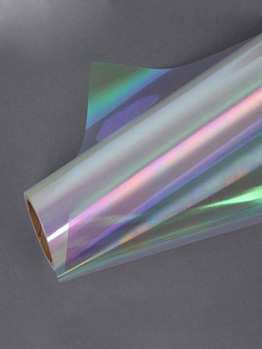 1 Roll, 57cm Length X 10m, 4.7 Mil Thickness, Iridescent Holographic