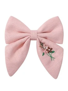 1-3 piezas Nuevos clips para el cabello con bordado floral y lazo para niños, adecuados para uso diario casual, festivales y vacaciones