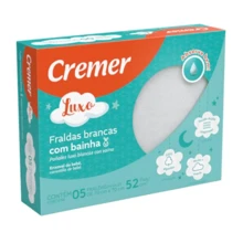 Kit 4 Boxes Of Cremer Luxury Cloth Diapers With White Hem (Each Box Contains 5 Pieces) - Cremer Quality - High Absorption - 100% Cotton - 70cm X 68cm - 白色 - 查看 7