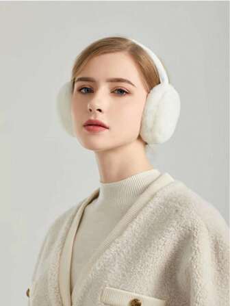 1pc Unisex Foldable Oversized Fluffy Ear Warmers, Warm Ear Muffs For Cold Weather, Suitable For Students, Autumn/Winter Earcover