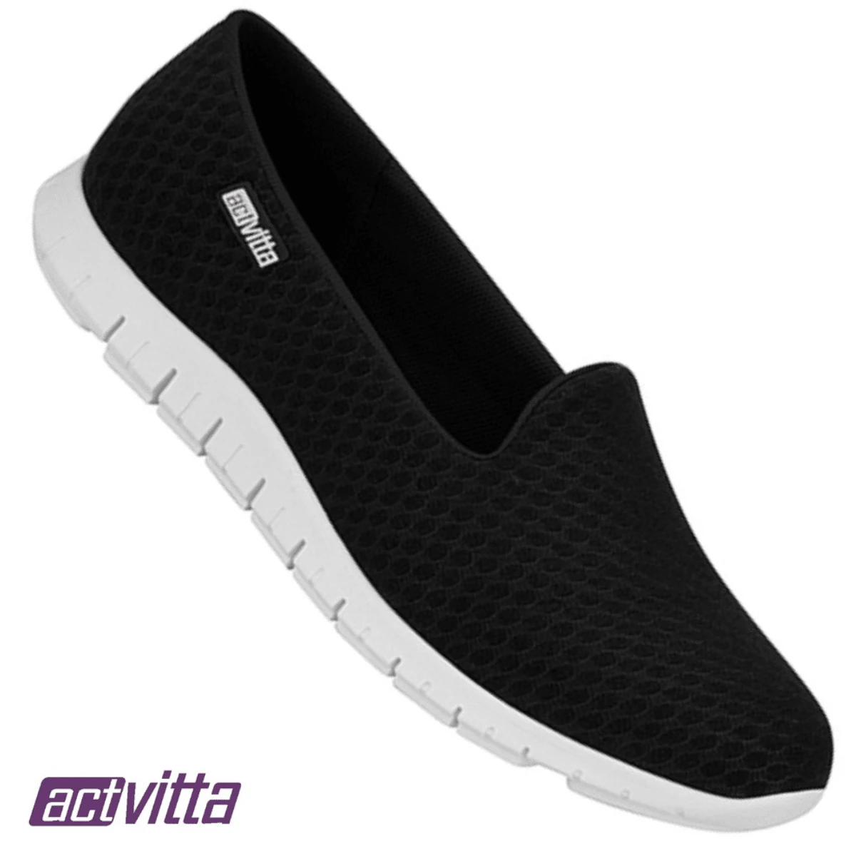 Beira Rio Actvitta Women's Tennis Shoes Easy To Wear Without Laces For Walking 4202200 - Đen và trắng - Xem 1