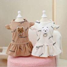 1pc Pet Clothes, Dogs, Small Dogs, Teddy, Clothes With Traction Rope, Cats, Bears, Bomei, Corgi, Autumn Skirt - Multicolor - View 2
