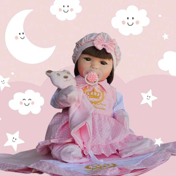 Bebe Reborn Menina Silicone Luna Macia Pode Dar Banho Lançamento
