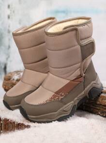 Botas de nieve cómodas para niños, botas forradas suaves y calientes, adecuadas para interiores, exteriores y viajes, otoño e invierno