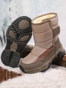 Botas de nieve cómodas para niños, botas forradas suaves y calientes, adecuadas para interiores, exteriores y viajes, otoño e invierno