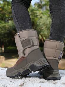 Botas de nieve cómodas para niños, botas forradas suaves y calientes, adecuadas para interiores, exteriores y viajes, otoño e invierno