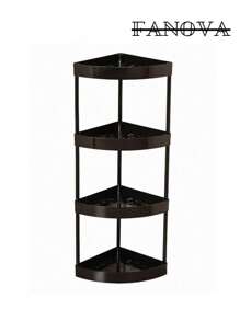 Plastic Triangle Corner Shelf, 4, 3, 2 Tier Utility Triangle Shelf, Bathroom Storage Rack, Multifunctional Organizer For Kitchen, Bathroom, Living Room And Office, Multifunctional Storage Rack, Rolling Organization Cart With Wheels - Black - View 6