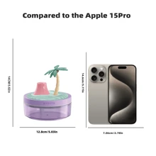 1 szt. Nawilżacz powietrza do szkoły zasilany z baterii z wiśnią/palmą/kaktusem/sosną, podwójny tryb mgiełki: ciągły/przerywany, 7-kolorowe oświetlenie nastrojowe, łatwe napełnianie wodą, odpowiedni do sypialni/salonu, świetny pomysł na prezent dla par, kochanków