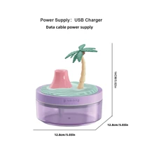 1 szt. Nawilżacz powietrza do szkoły zasilany z baterii z wiśnią/palmą/kaktusem/sosną, podwójny tryb mgiełki: ciągły/przerywany, 7-kolorowe oświetlenie nastrojowe, łatwe napełnianie wodą, odpowiedni do sypialni/salonu, świetny pomysł na prezent dla par, kochanków