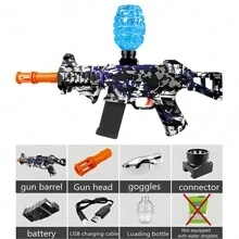 New UMP45 Electric Rubber Bullet Toy Gun, One Click Firing, Outdoor Battle Game Prop, Rechargeable (Excluding Bullets) - Multicolor - View 14