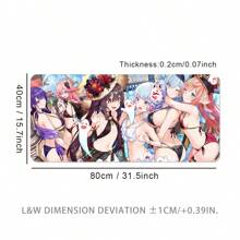 Alfombrilla de ratón de escritorio/portátil con diseño de traje de baño para niña, alfombrilla de teclado antideslizante para oficina/juegos con patrón de goma, vuelta al colegio, alfombrilla de ratón para juegos