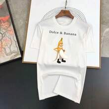 Basic Men's Dolce And Banana Print Shirt - trắng - Xem 3
