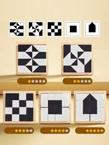 Cognitive Hiding Wooden Building Block Puzzle Toy, Develop Children's Spatial Thinking & Imagination, Parent-Child Interactive Tabletop Game, Brain Games Kids,Brain Teaser Adult,Kids Interactive Games,Puzzles For Adults,Puzzle>Kid,Games,Puzzle,Game