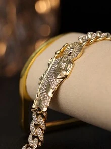 Mexican Jewelry Guadalupe Bracelet Religious Gold Plated With Stones Guadalupe Bracelet ,Guadalupe Thaddeus Bangle,18k Gold Plated Virgin Mary Thaddeus Bracelet - Gold - View 2